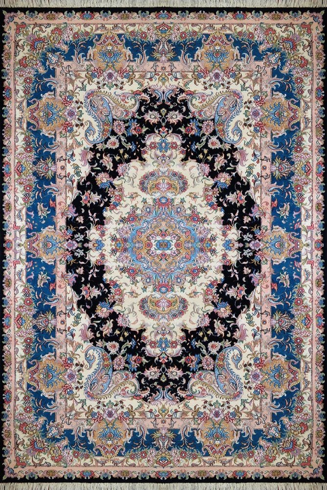 Handgeknüpfter Perserteppich, 300 × 200 cm, Wolle & Seide