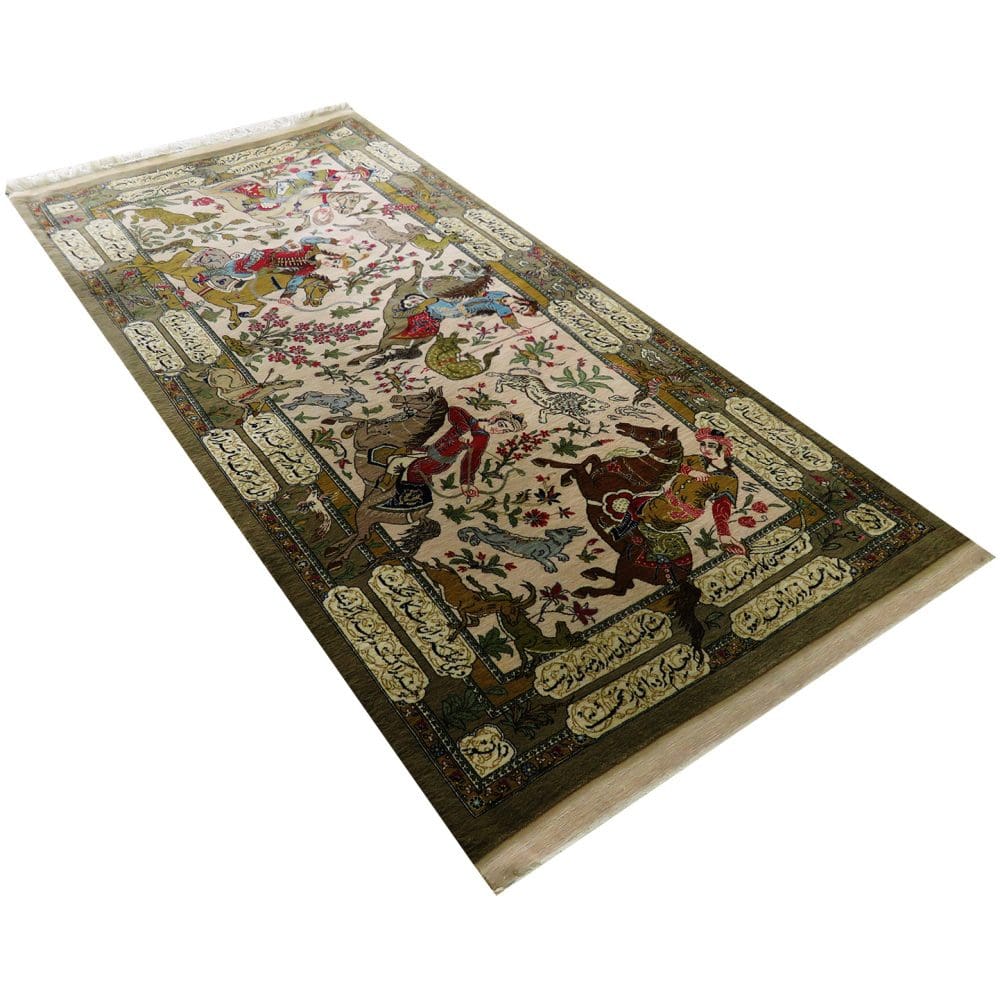 Handgeknüpfter Ghom Perserteppich 100 × 200 cm