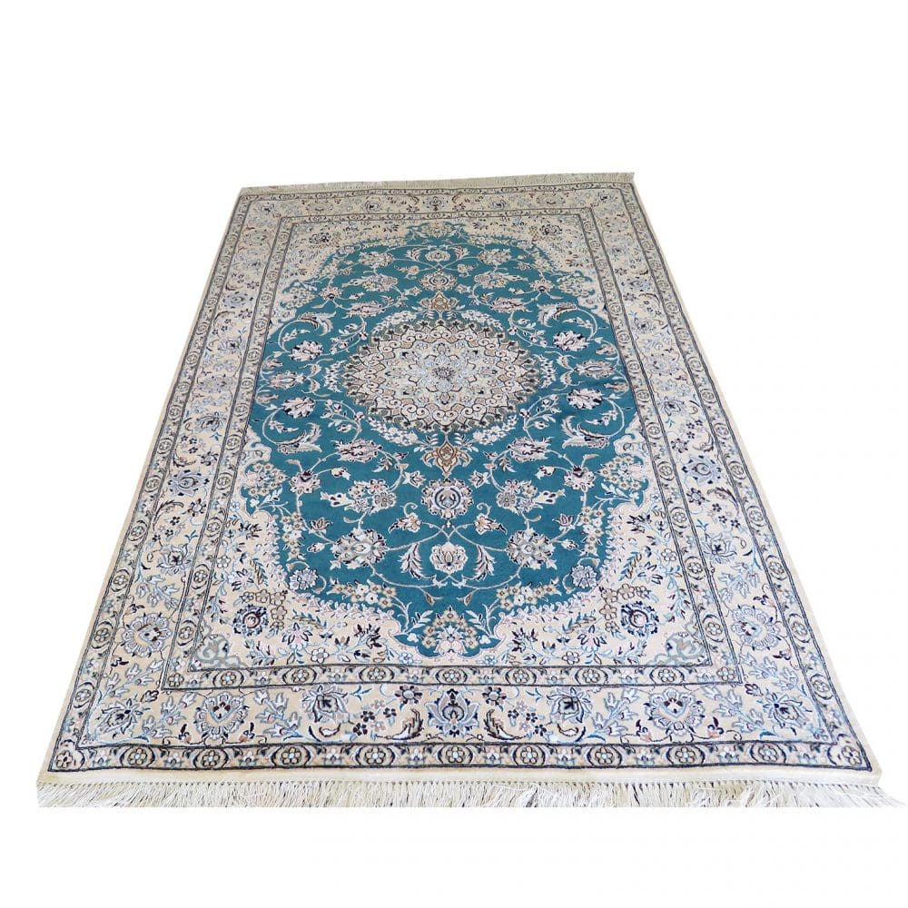 Handgeknüpfter Nain Perserteppich, 128 × 200 cm, Wolle & Seide
