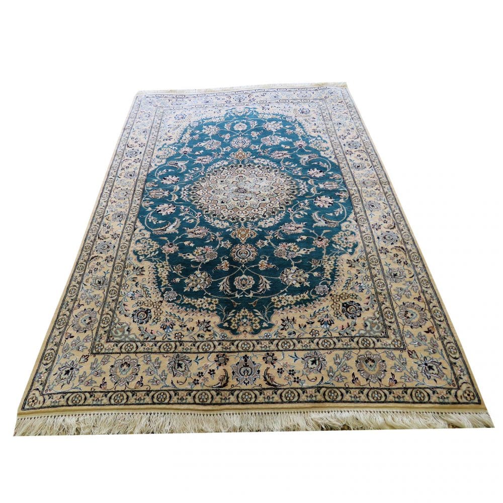 Handgeknüpfter Nain Perserteppich, 128 × 200 cm, Wolle & Seide
