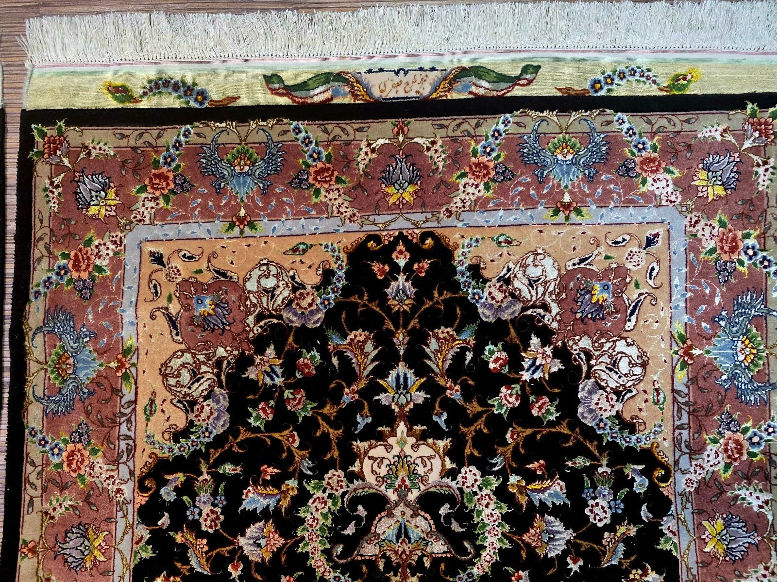Handgeknüpfter Täbriz Perserteppich, 165 × 100 cm, Wolle & Seide