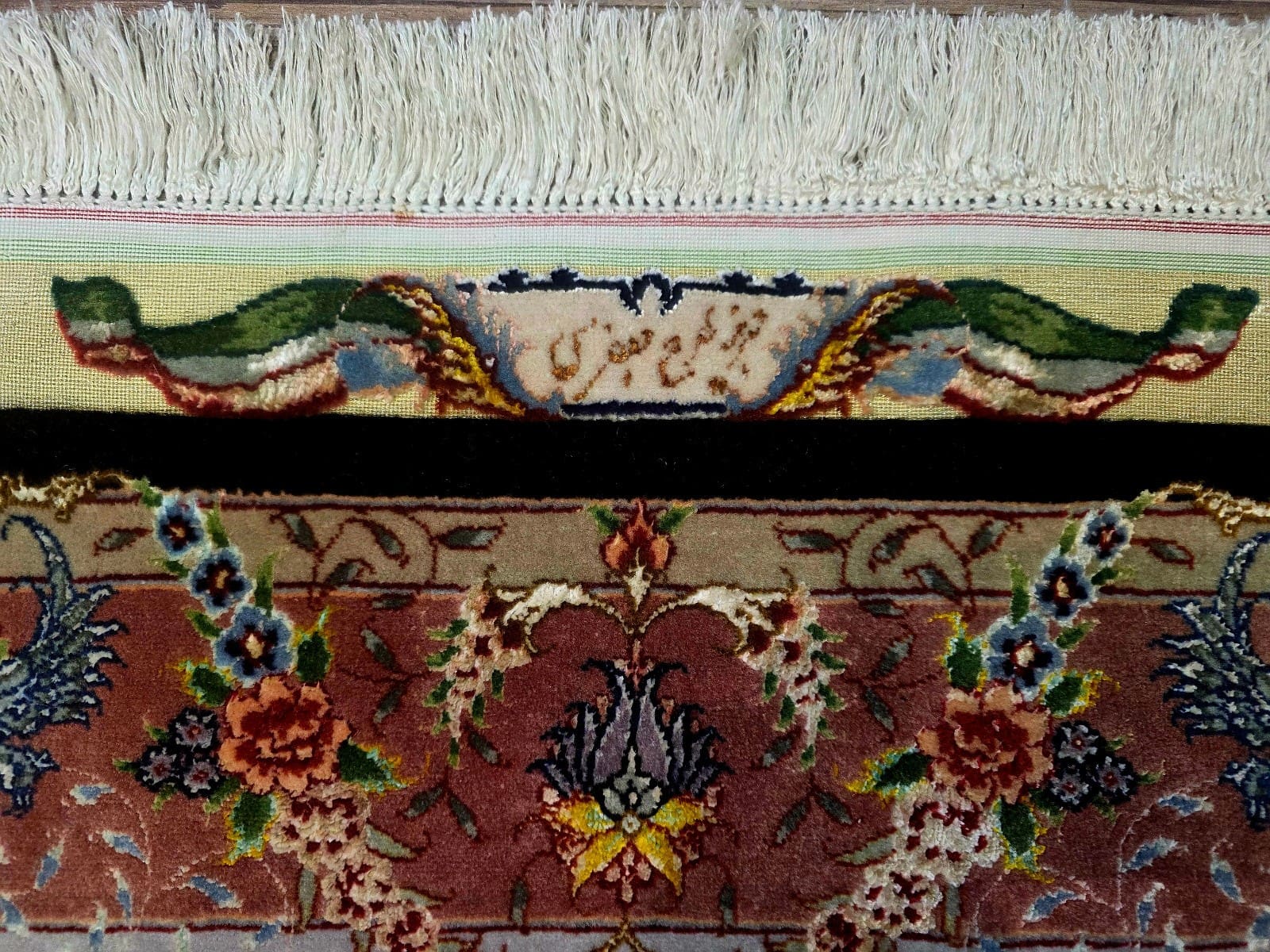 Handgeknüpfter Täbriz Perserteppich, 165 × 100 cm, Wolle & Seide