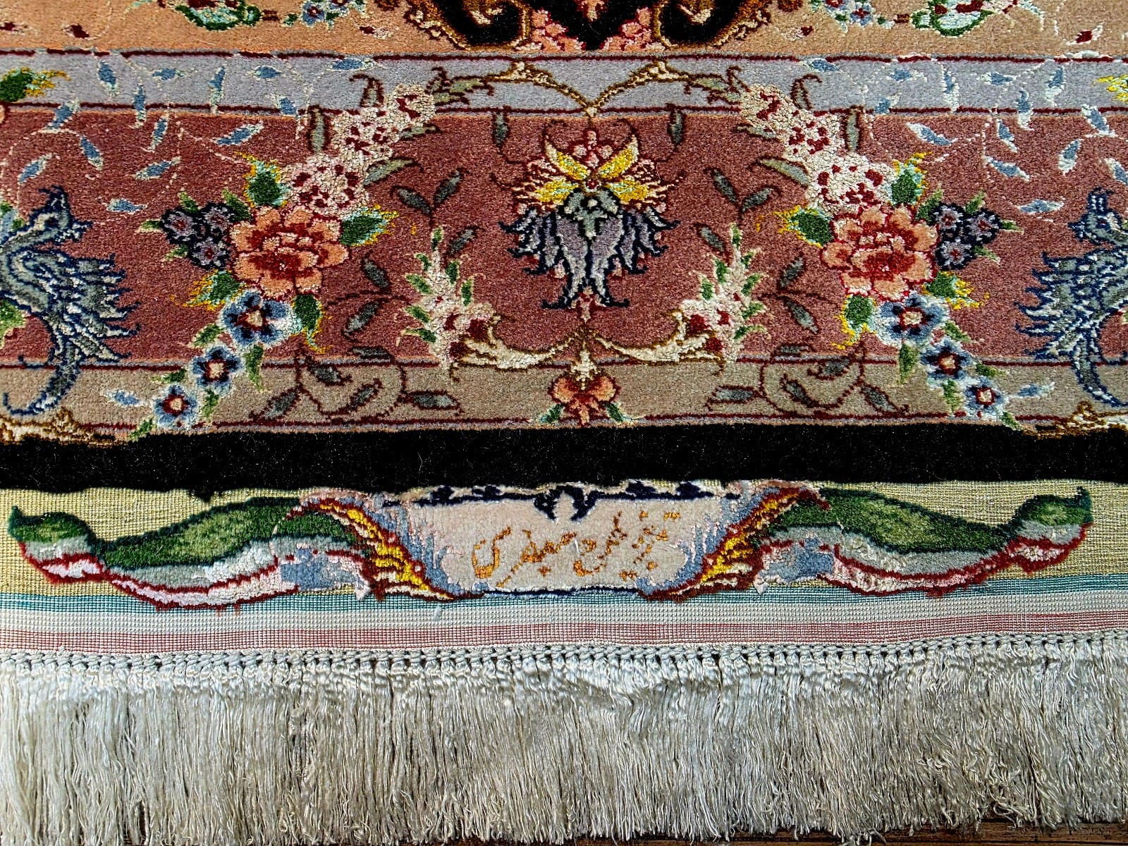 Handgeknüpfter Täbriz Perserteppich, 165 × 100 cm, Wolle & Seide