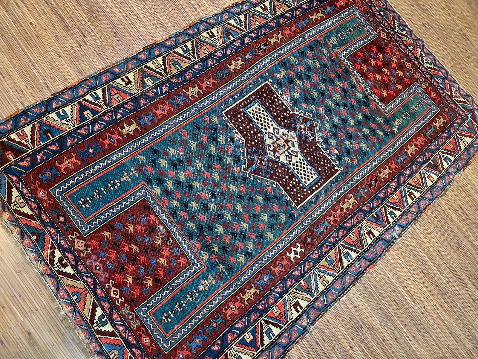 Geometrisch Orientteppich 180 × 120 cm aus Wolle, handgeknüpft