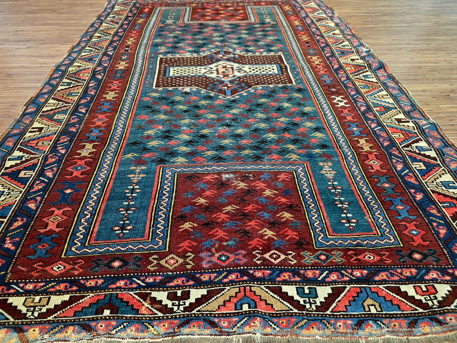 Geometrisch Orientteppich 180 × 120 cm aus Wolle, handgeknüpft