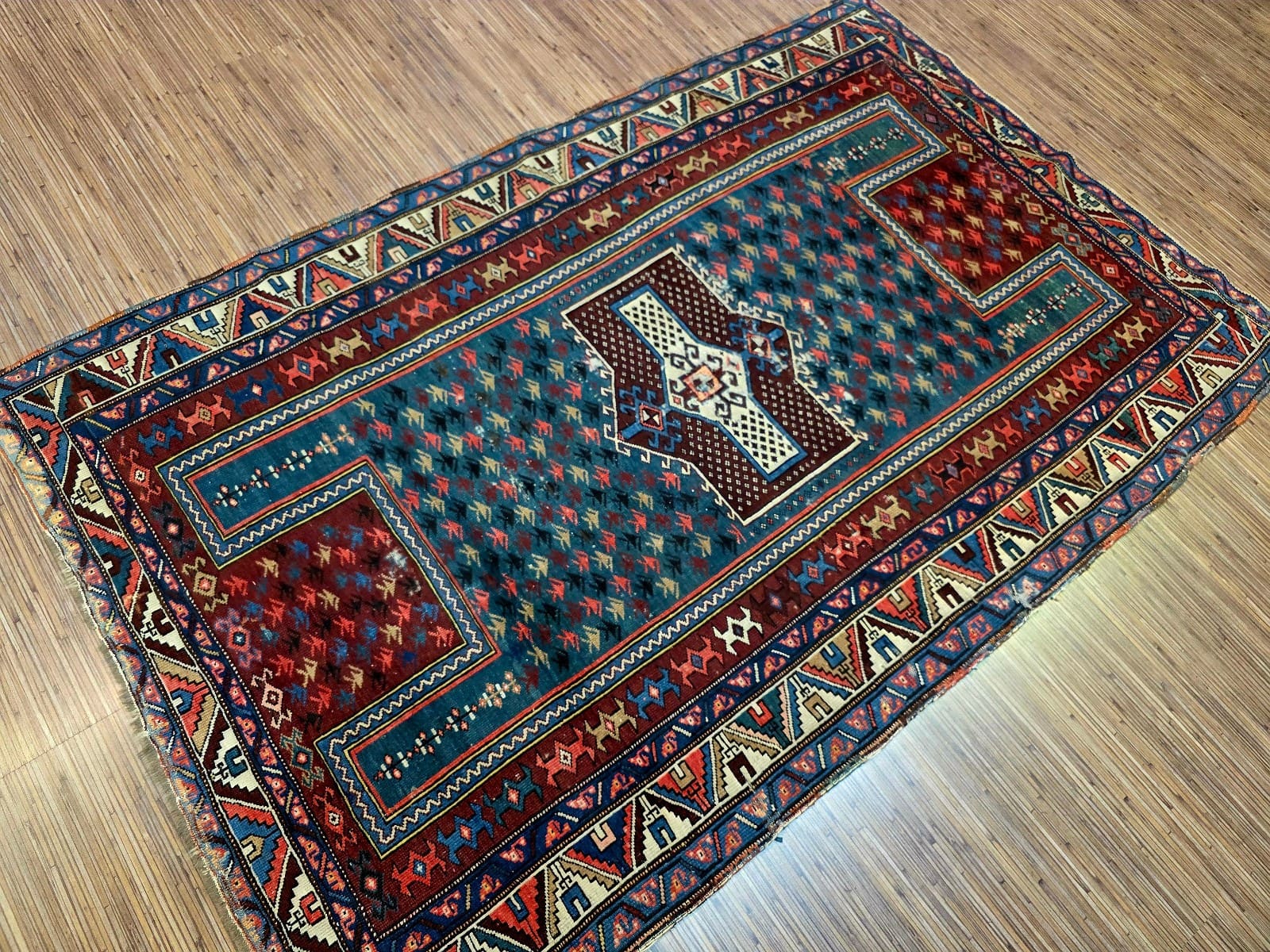 Geometrisch Orientteppich 180 × 120 cm aus Wolle, handgeknüpft
