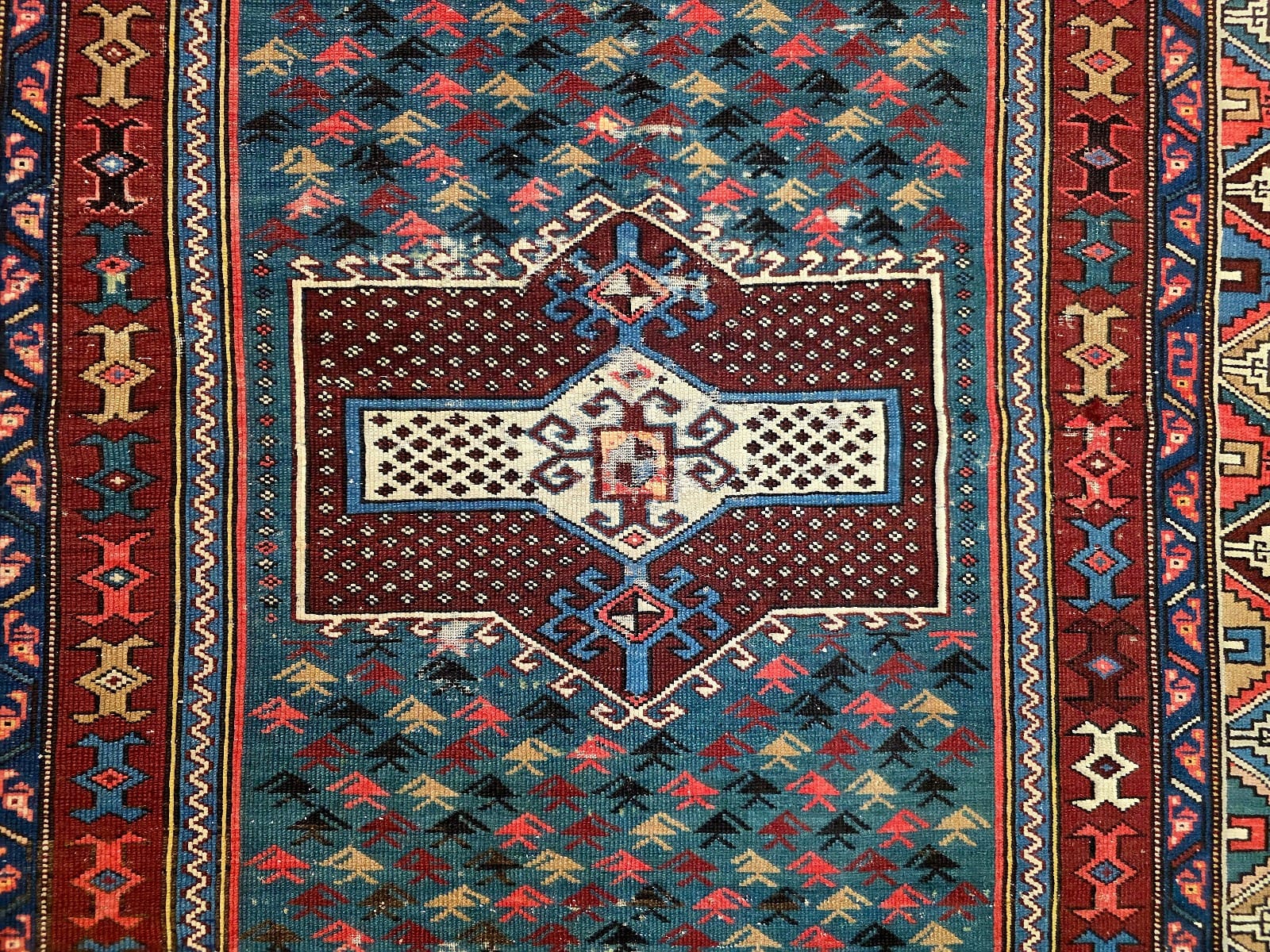 Geometrisch Orientteppich 180 × 120 cm aus Wolle, handgeknüpft