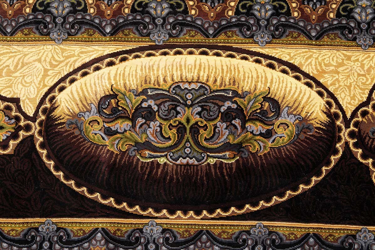 NEU 242×246 cm Handgeknüpfter Hossein Erami Ghom Seidenteppich „Golfarang – Brown“ | 5,95 m² | 73,45 Raj | 6.553.600 Knoten | 100 % Seide auf Seide H1
