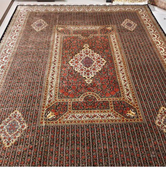 400×300 cm ORIGINAL Rahmani „Rose Signature – Icon der Kollektion“ | 12 m² | 70 Raj | 14377000 Knoten | Meisterwerk – Seide auf Seide | Extrem hohe Arbeitsstunden über Jahre H1