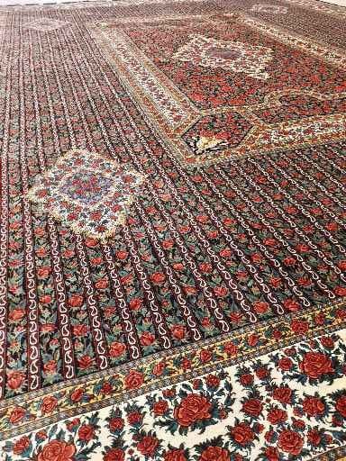 400×300 cm ORIGINAL Rahmani „Rose Signature – Icon der Kollektion“ | 12 m² | 70 Raj | 14377000 Knoten | Meisterwerk – Seide auf Seide | Extrem hohe Arbeitsstunden über Jahre H1