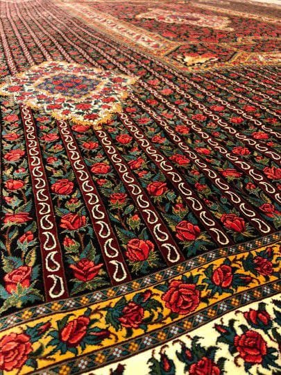 400×300 cm ORIGINAL Rahmani „Rose Signature – Icon der Kollektion“ | 12 m² | 70 Raj | 14377000 Knoten | Meisterwerk – Seide auf Seide | Extrem hohe Arbeitsstunden über Jahre H1