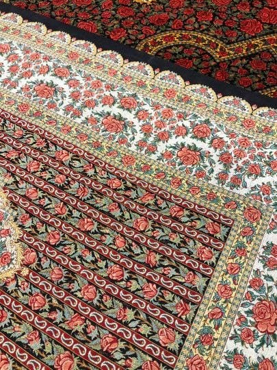 400×300 cm ORIGINAL Rahmani „Rose Signature – Icon der Kollektion“ | 12 m² | 70 Raj | 14377000 Knoten | Meisterwerk – Seide auf Seide | Extrem hohe Arbeitsstunden über Jahre H1