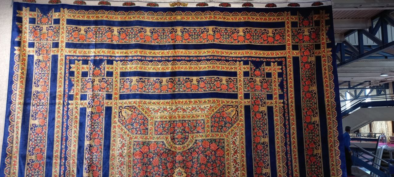 400×300 cm ORIGINAL Rahmani „Rose Signature Blue – Icon der Kollektion“ | 12 m² | 70 Raj | 14377000 Knoten | Meisterwerk – Seide auf Seide | Extrem hohe Arbeitsstunden über Jahre H1