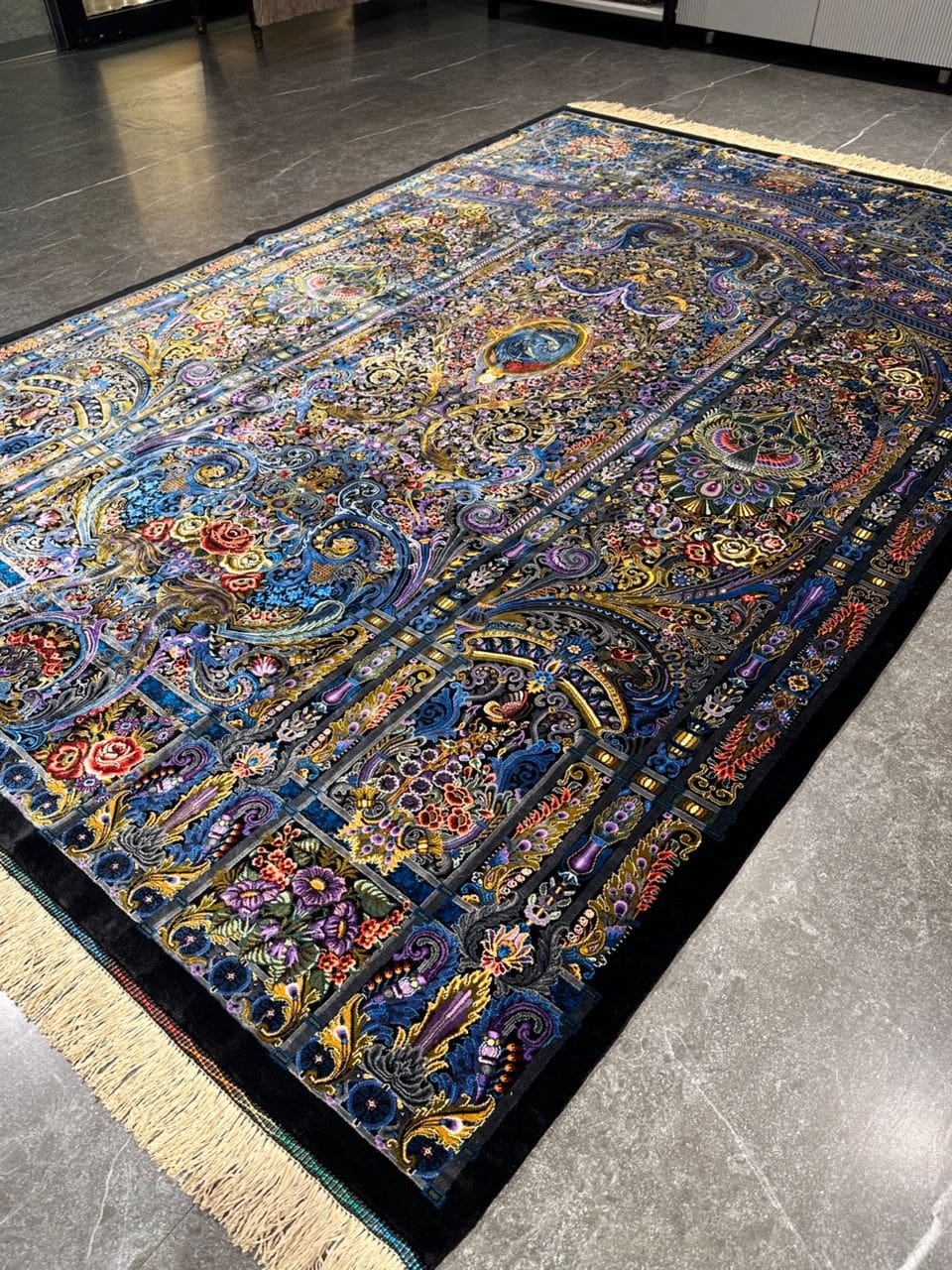 NEU 200×135 cm Handgeknüpfter Ghalicheh Erami Qom Seidenteppich | 70 Raj | 2,70 m² | 2.700.000 Knoten | Hochkomplexes florales Meisterwerk H1