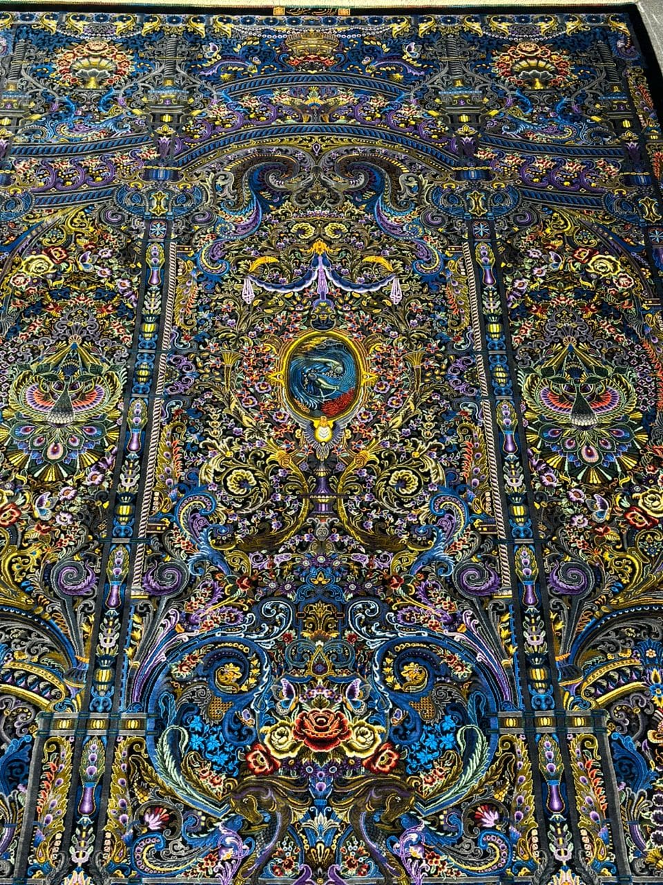 NEU 200×135 cm Handgeknüpfter Ghalicheh Erami Qom Seidenteppich | 70 Raj | 2,70 m² | 2.700.000 Knoten | Hochkomplexes florales Meisterwerk H1