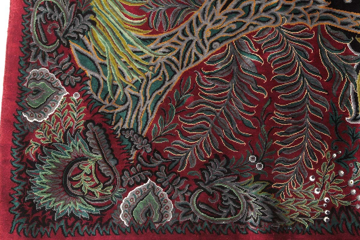 NEU 200×210 cm Handgeknüpfter Erami Ghom Seidenteppich „Flower Garden – Golfarang“ | 70 Raj | ca. 4.200.000 Knoten | 100 % Seide auf Seide H1