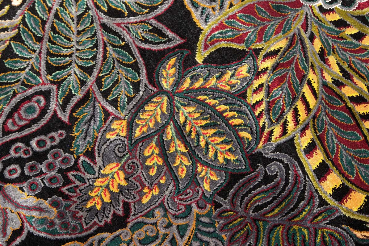 NEU 200×210 cm Handgeknüpfter Erami Ghom Seidenteppich „Flower Garden – Golfarang“ | 70 Raj | ca. 4.200.000 Knoten | 100 % Seide auf Seide H1