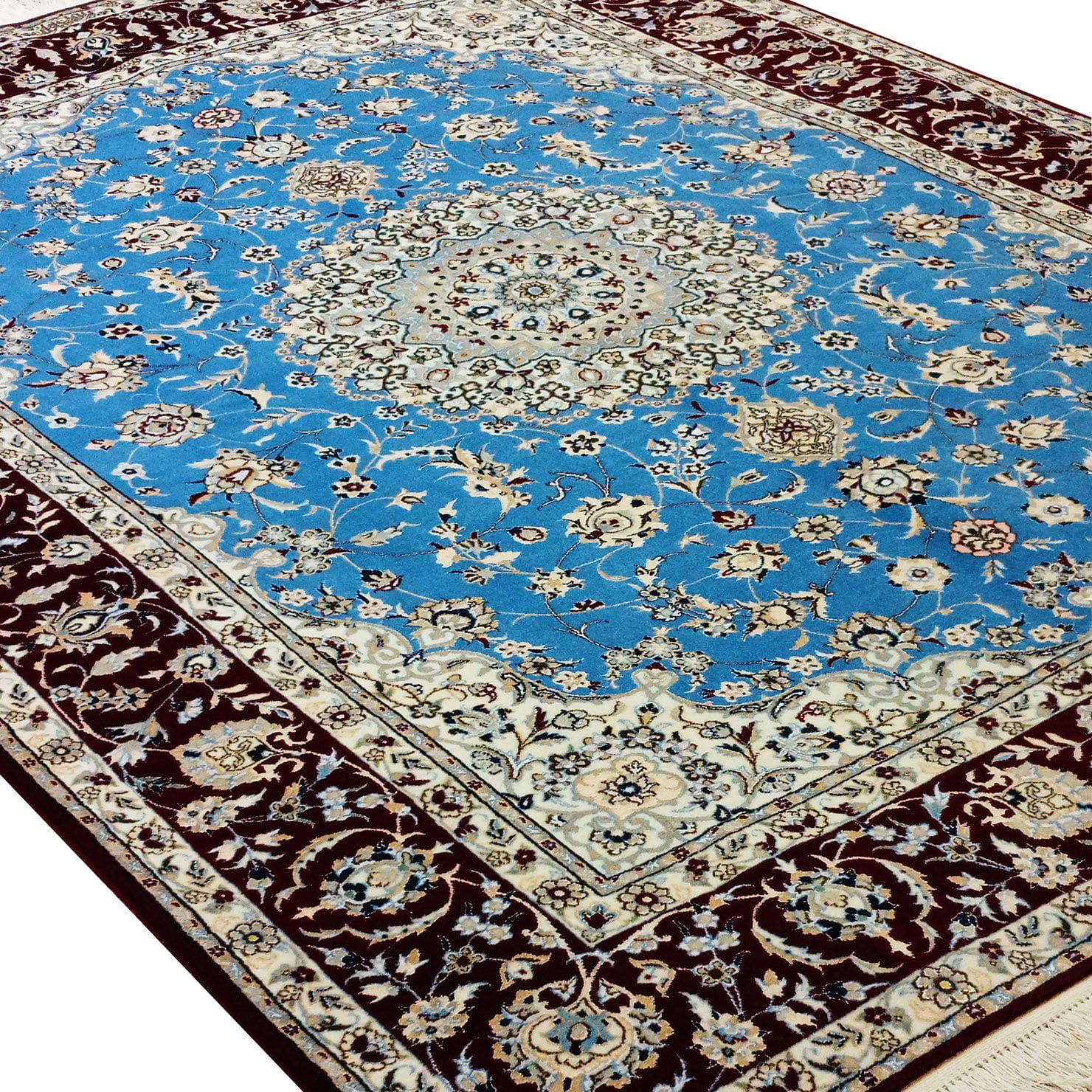 Handgeknüpfter Nain Perserteppich, 160 × 220 cm, Wolle & Seide