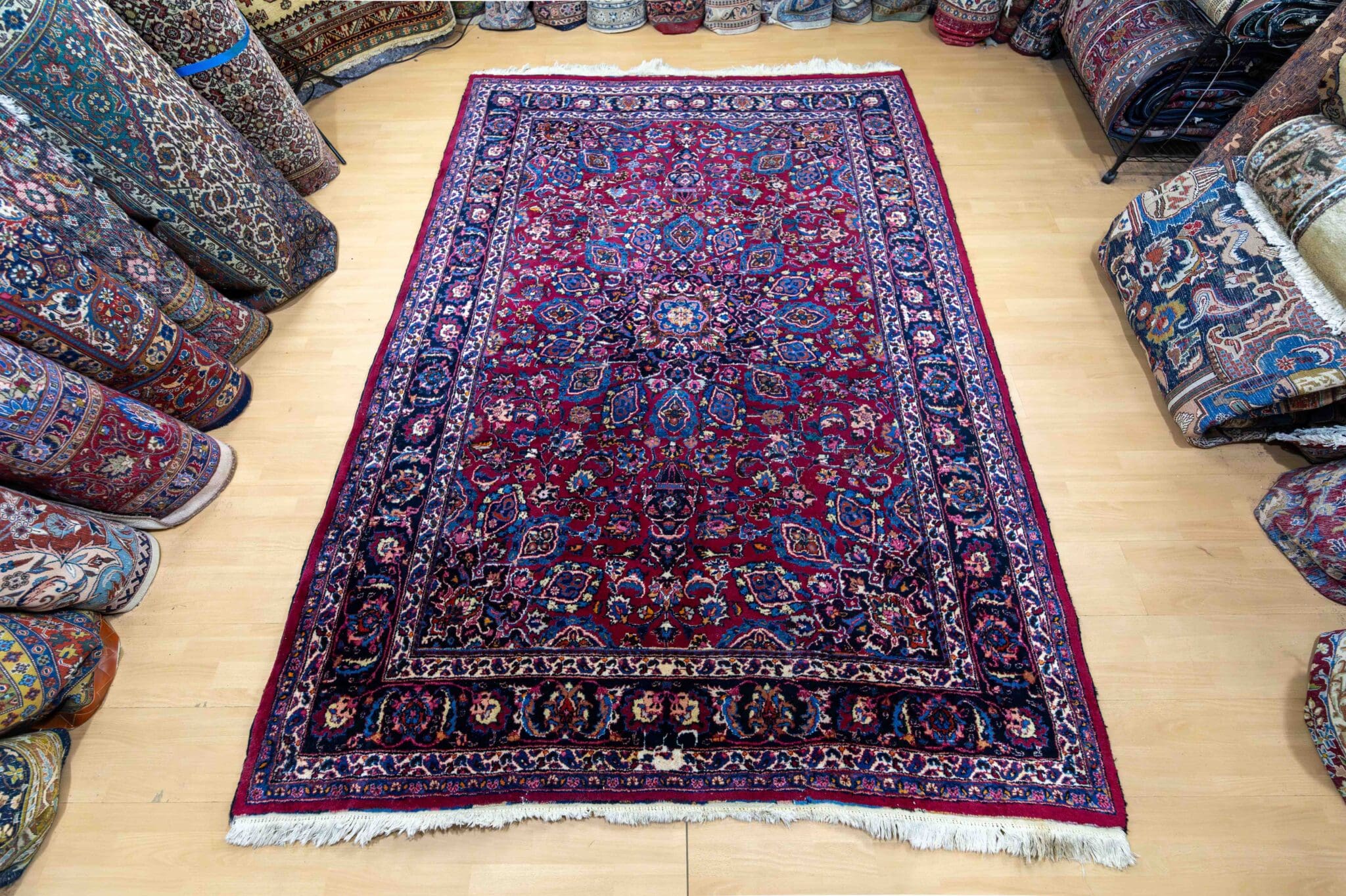 Handgeknüpfter Mashhad Perserteppich, 283 × 200 cm, Wolle
