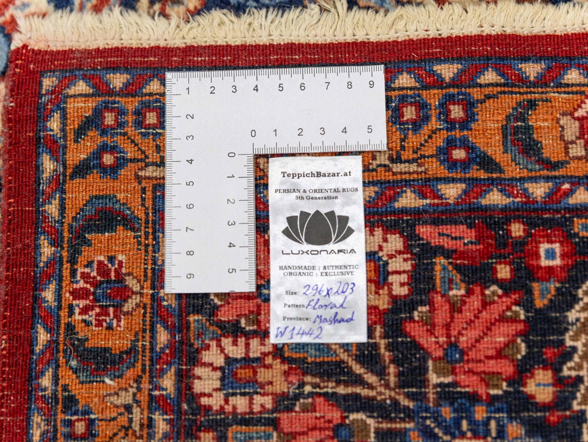 Mashhad Perserteppich aus Iran, 296 × 203 cm
