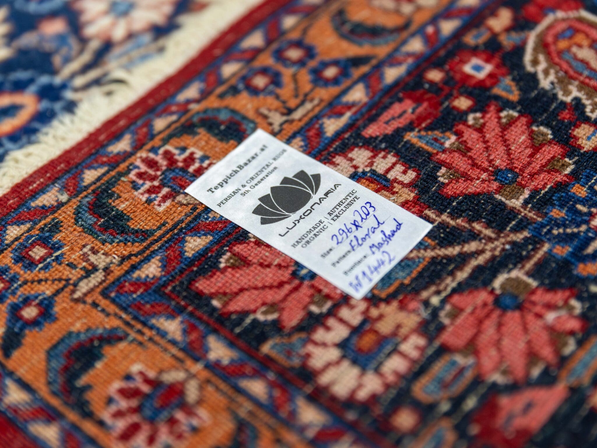 Mashhad Perserteppich aus Iran, 296 × 203 cm