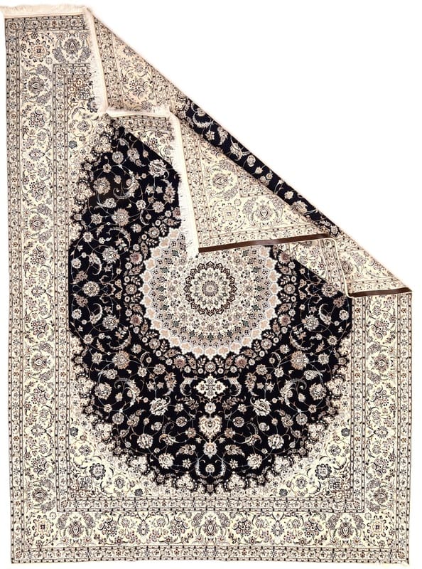 Handgeknüpfter Nain Perserteppich, 414 × 311 cm, Wolle & Seide