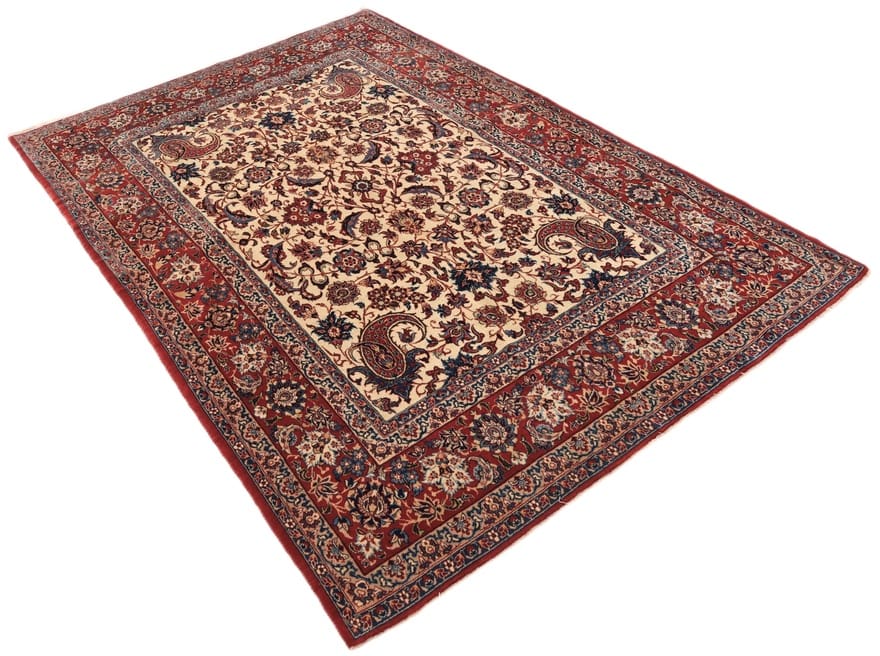 Antiker Isfahan Perserteppich, 225 × 148 cm, Wolle
