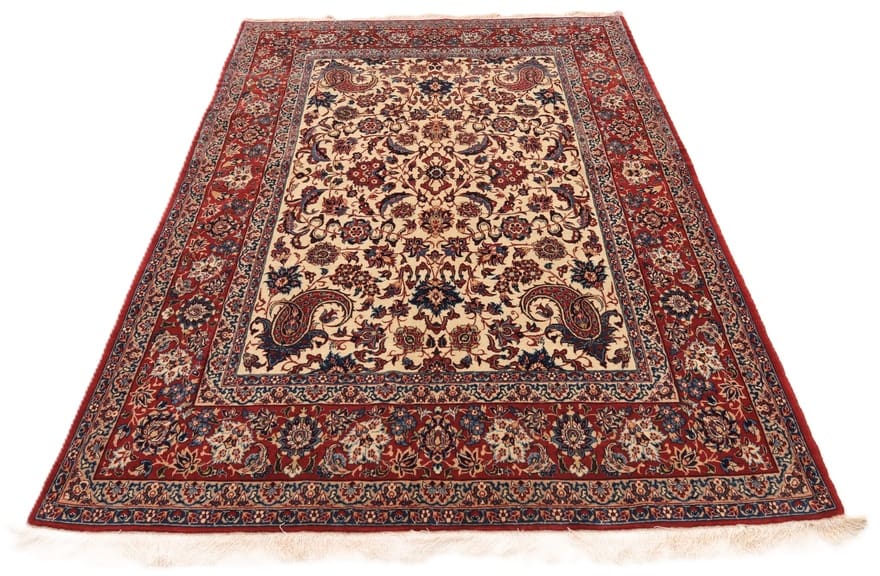 Antiker Isfahan Perserteppich, 225 × 148 cm, Wolle