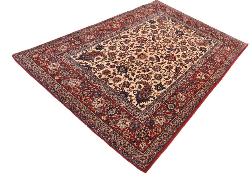 Antiker Isfahan Perserteppich, 225 × 148 cm, Wolle