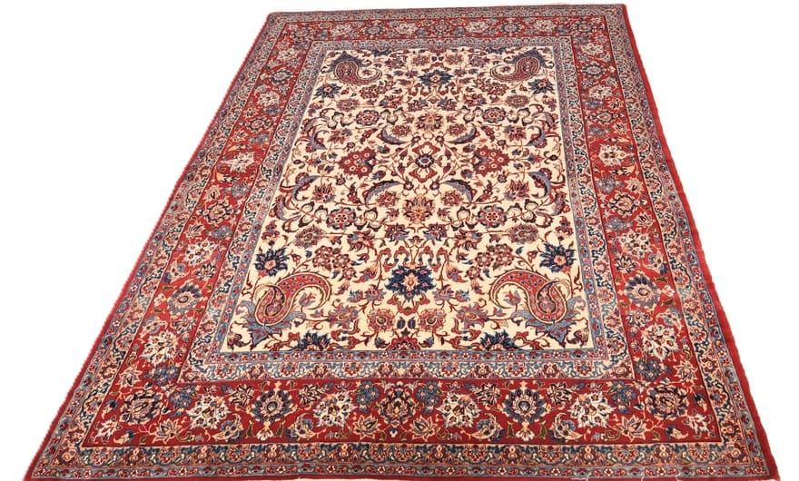 Antiker Isfahan Perserteppich, 225 × 148 cm, Wolle