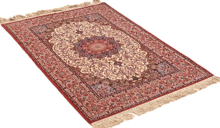 Handgeknüpfter Isfahan Perserteppich, 162 × 115 cm, Wolle & Seide
