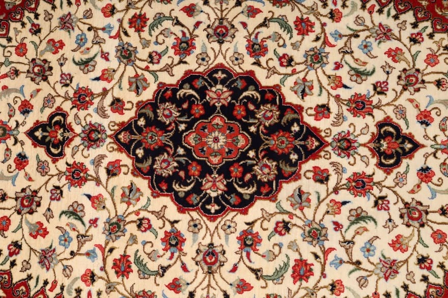 Handgeknüpfter Ghom Perserteppich, 156 × 104 cm, Wolle