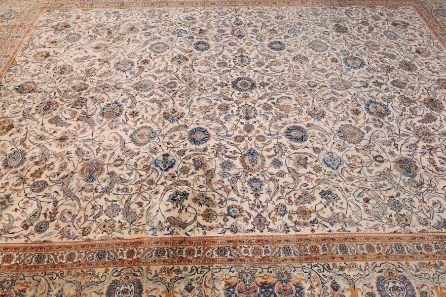 Handgeknüpfter Kashan Perserteppich, 454 × 330 cm, Wolle