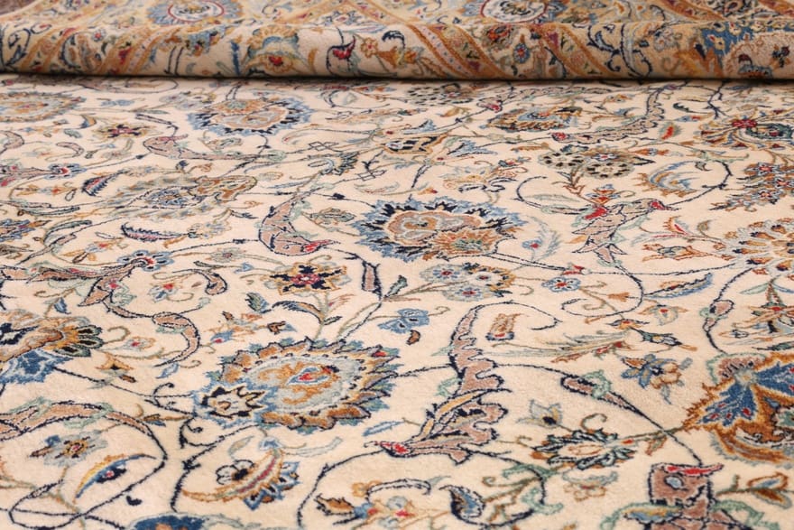 Handgeknüpfter Kashan Perserteppich, 454 × 330 cm, Wolle