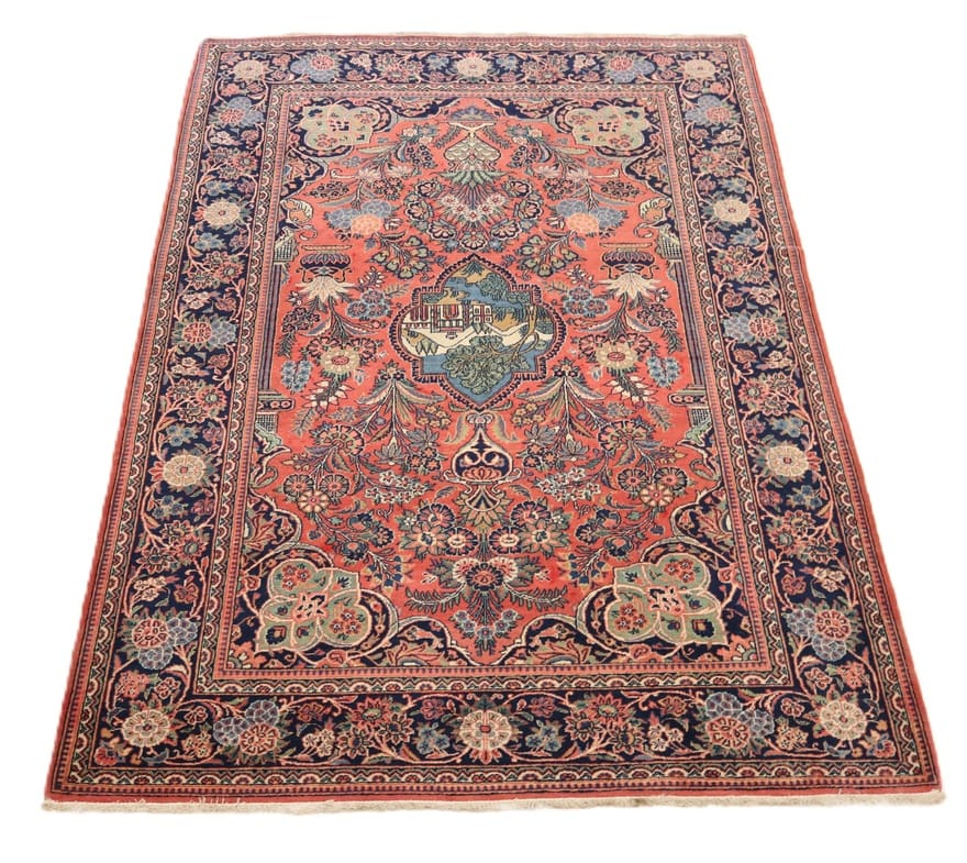 Kashan Perserteppich aus Iran, 213 × 138 cm