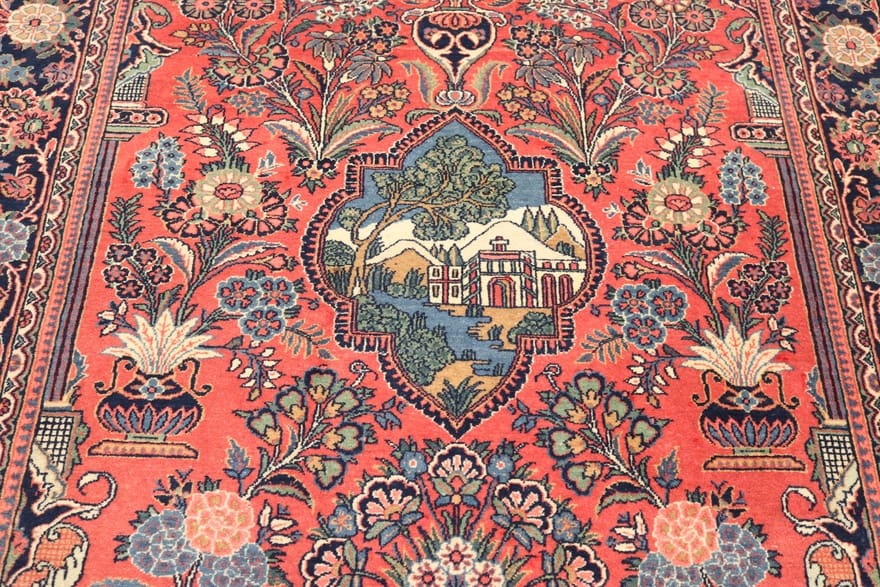 Kashan Perserteppich aus Iran, 213 × 138 cm