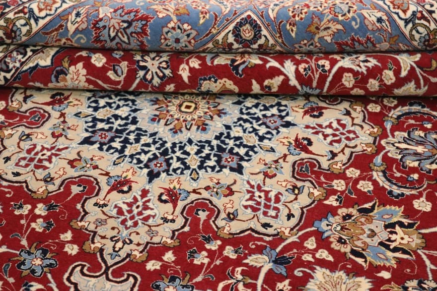 Isfahan Perserteppich 206 × 149 cm aus Wolle & Seide, handgeknüpft