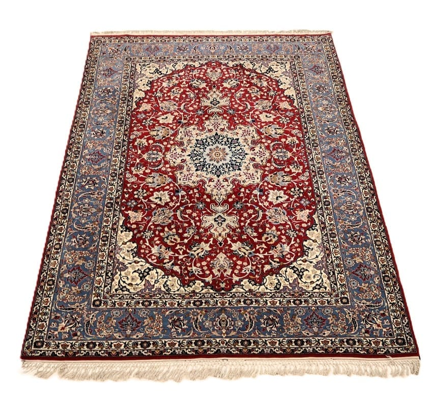Isfahan Perserteppich 206 × 149 cm aus Wolle & Seide, handgeknüpft
