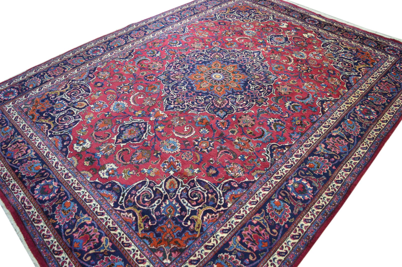 perserteppich-mashad-344-x-250-cm-schurwolle-handgeknupft-hochwertig-3 Handgeknüpfter Mashhad Perserteppich, 344 × 250 cm, Wolle