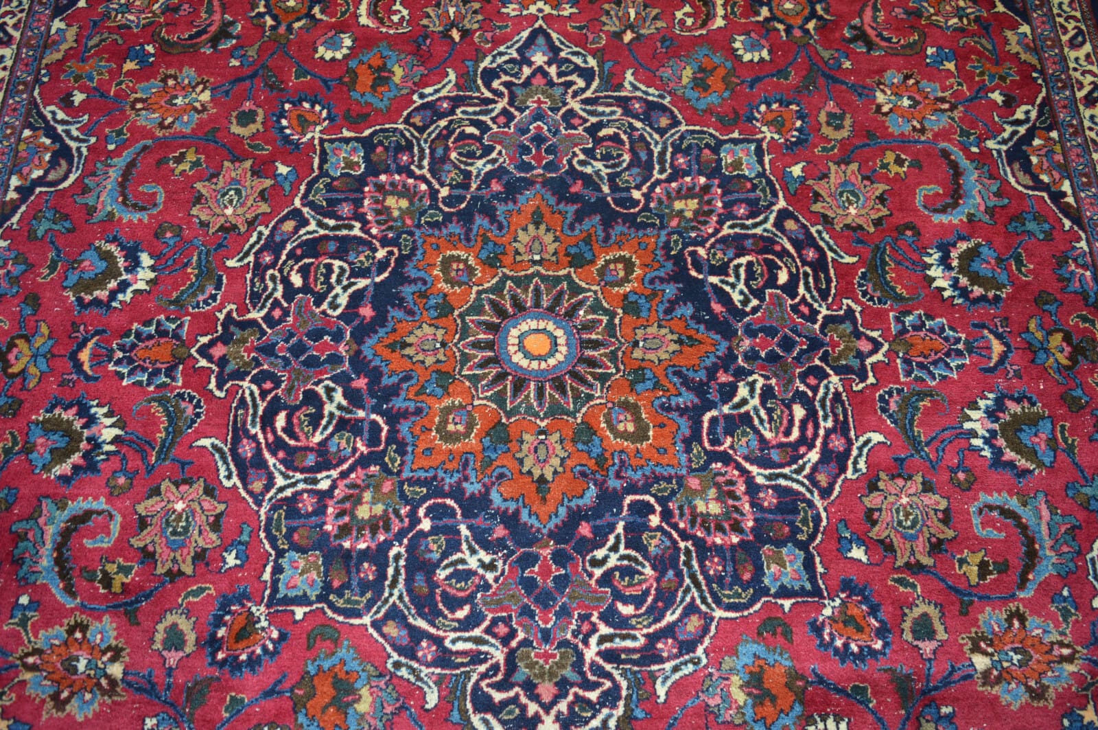 perserteppich-mashad-344-x-250-cm-schurwolle-handgeknupft-hochwertig-8 Handgeknüpfter Mashhad Perserteppich, 344 × 250 cm, Wolle