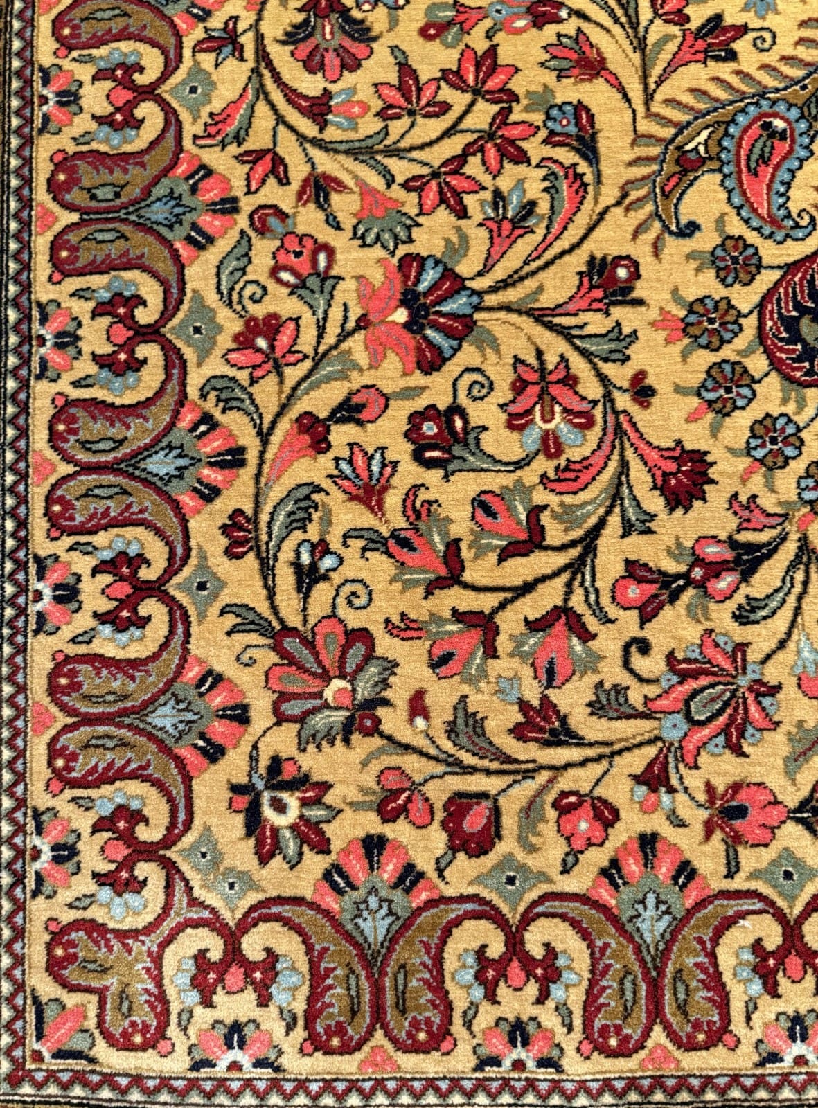 perserteppich-ghom-226-x-149-cm-baumwolle-wolle-handgeknupft-6 Handgeknüpfter Ghom Perserteppich 226 × 149 cm