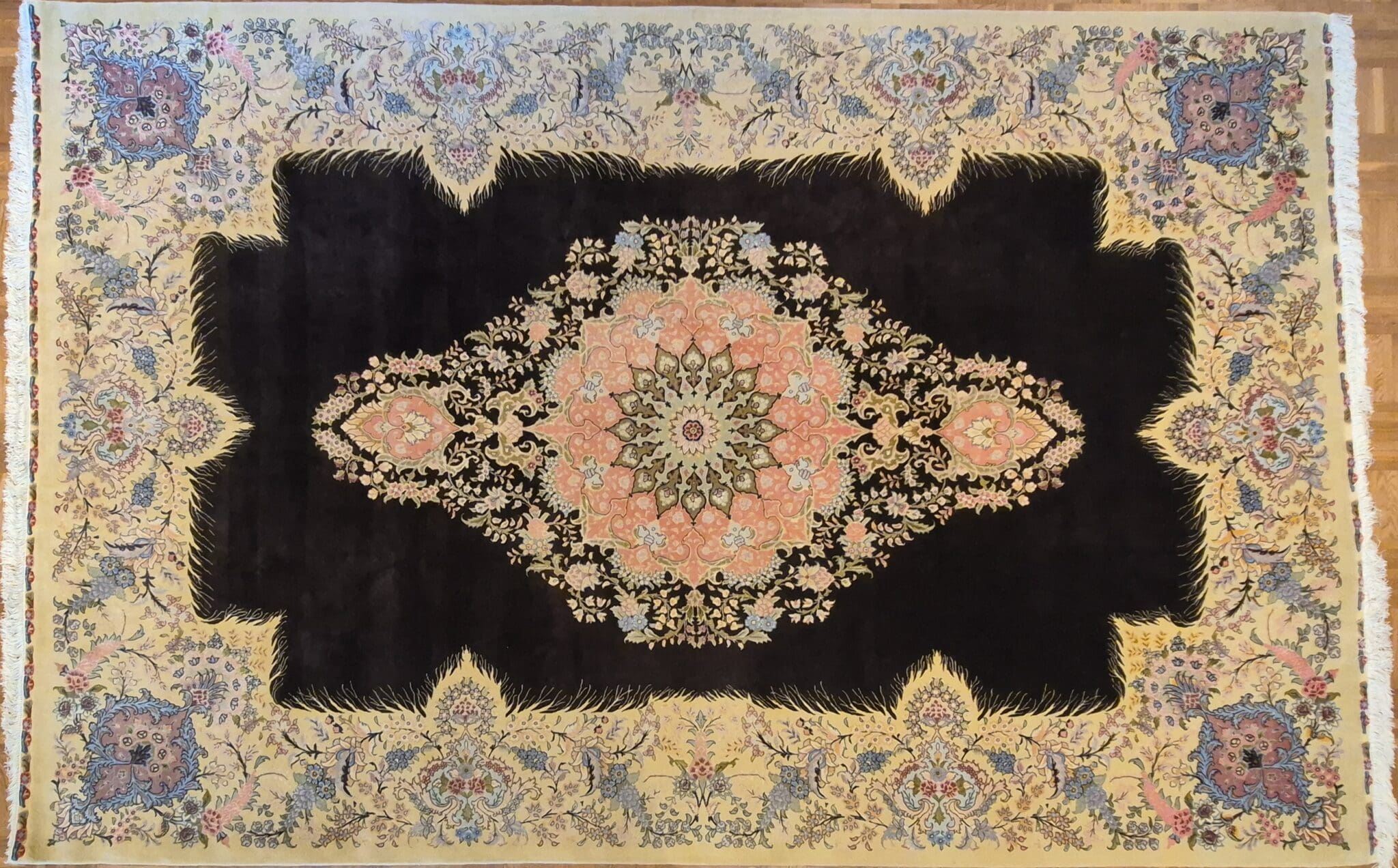 Handgeknüpfter Täbriz Perserteppich, 300 × 205 cm, Wolle & Seide
