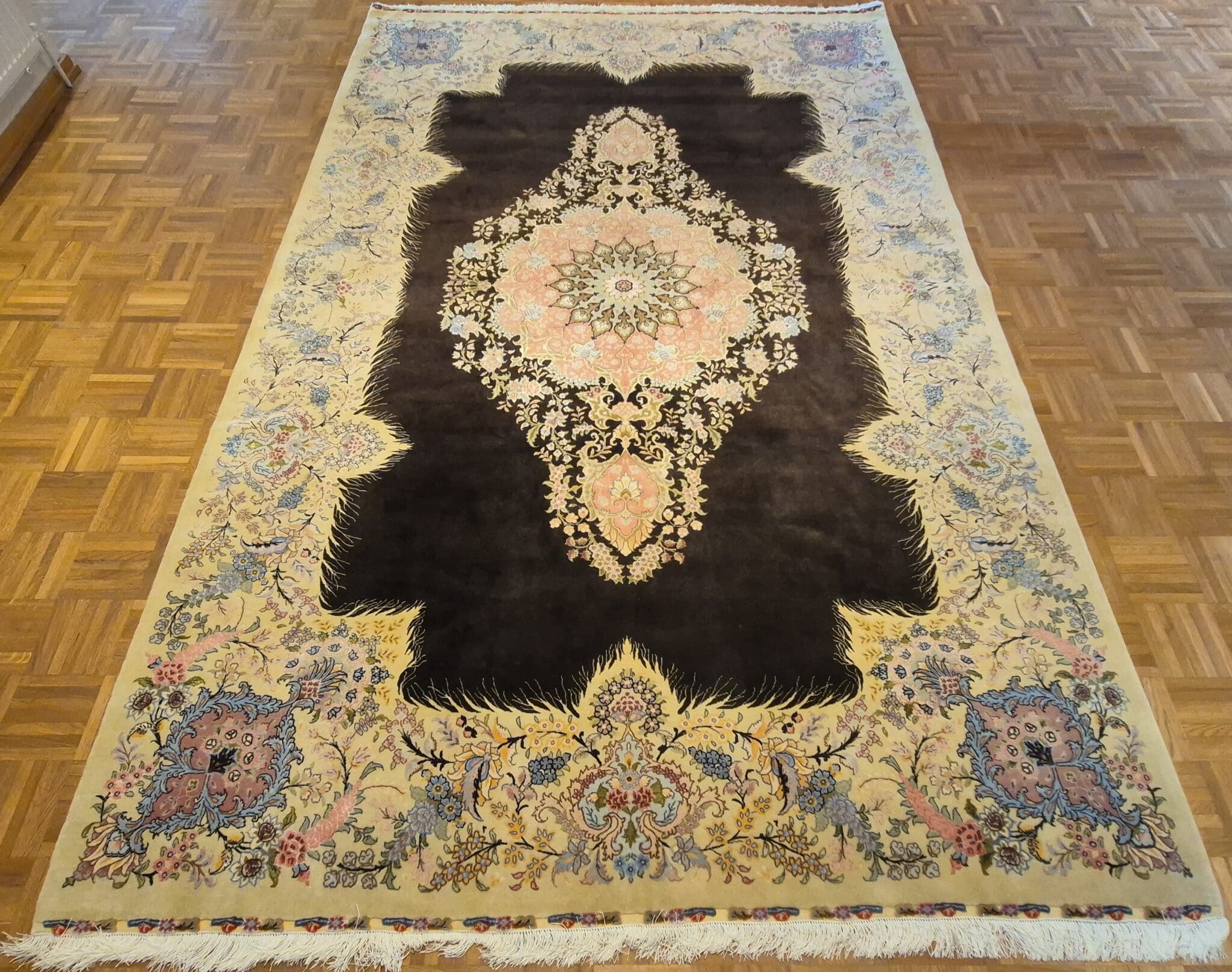 Handgeknüpfter Täbriz Perserteppich, 300 × 205 cm, Wolle & Seide