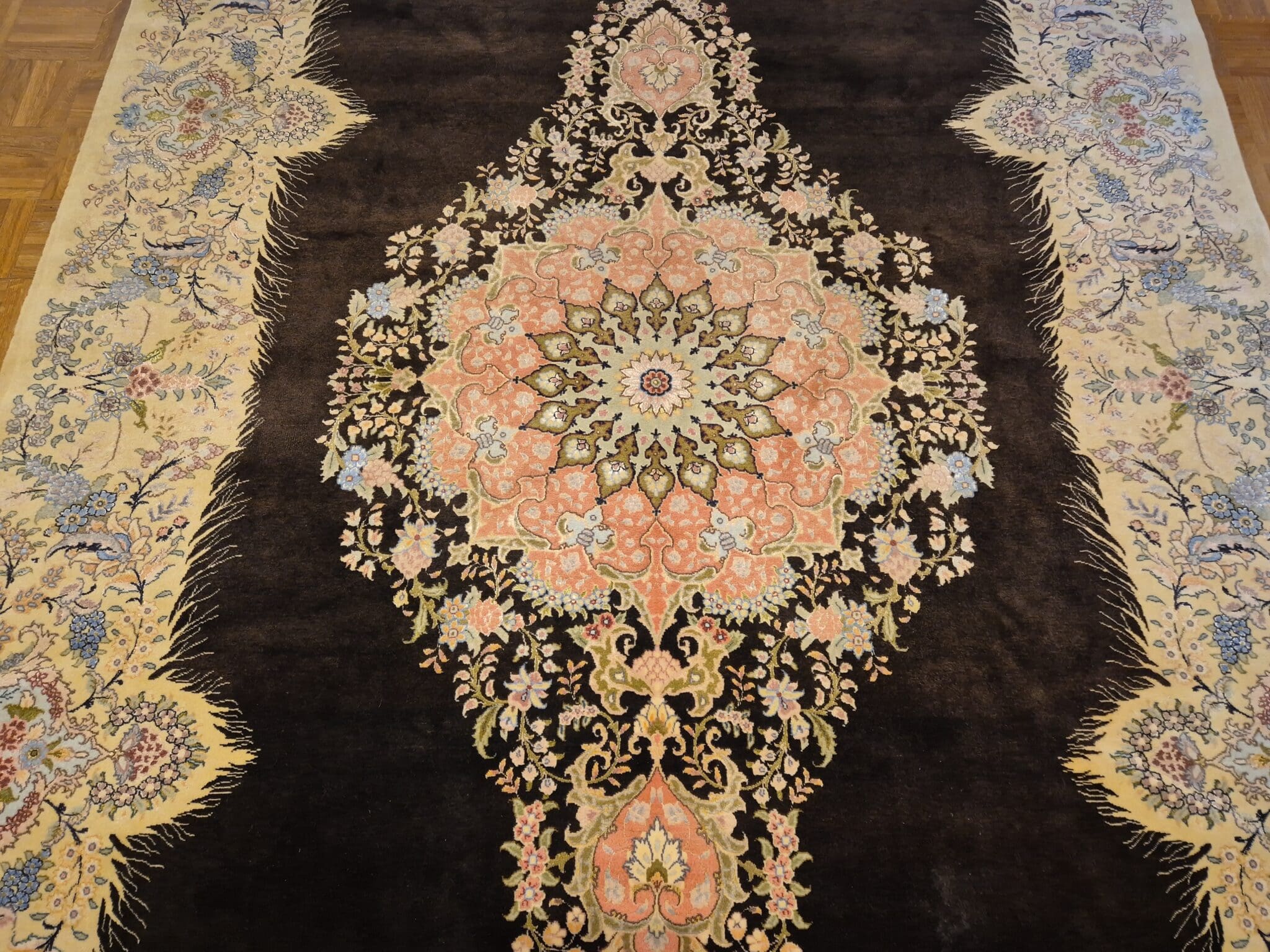 Handgeknüpfter Täbriz Perserteppich, 300 × 205 cm, Wolle & Seide