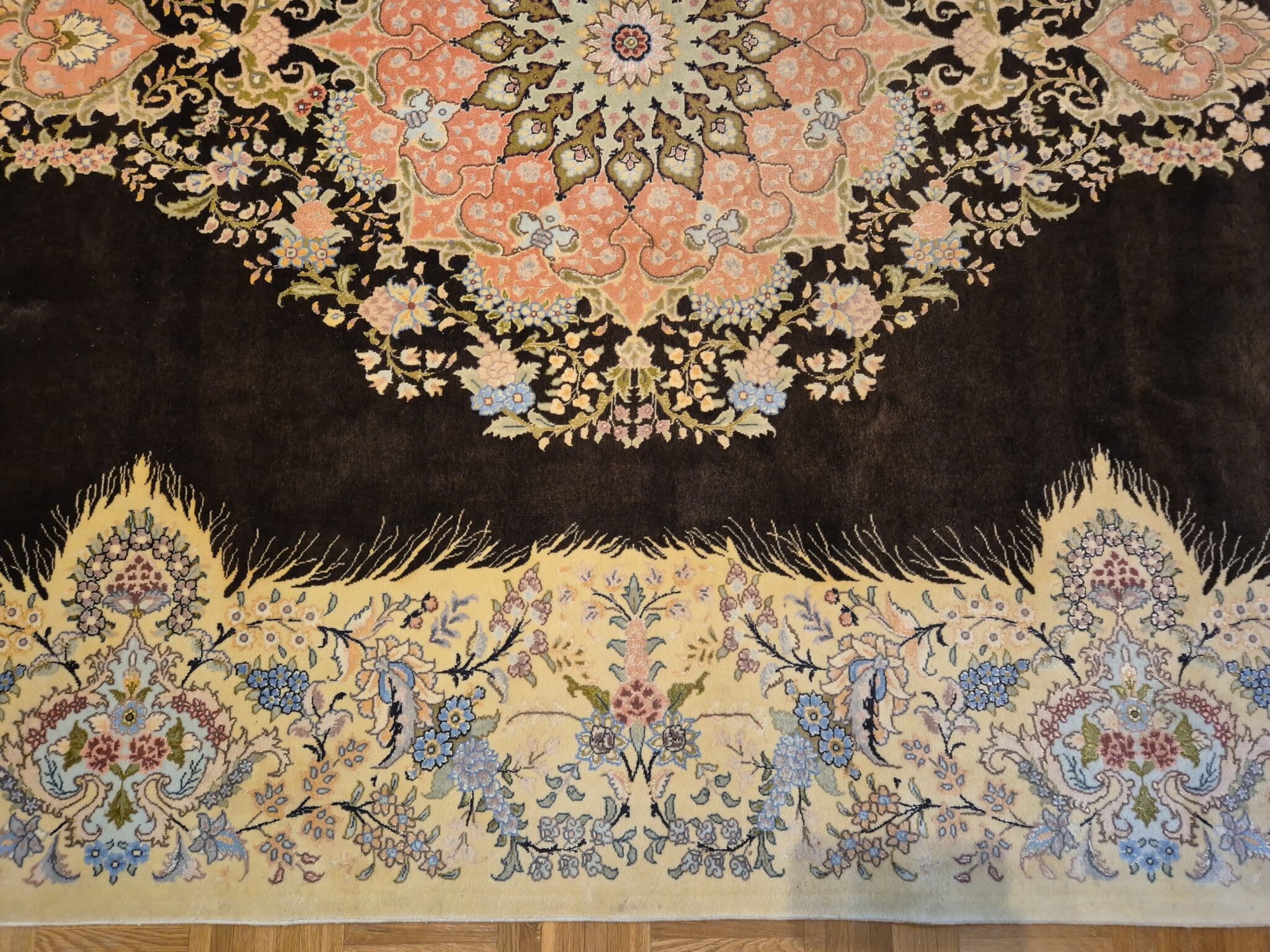 Handgeknüpfter Täbriz Perserteppich, 300 × 205 cm, Wolle & Seide