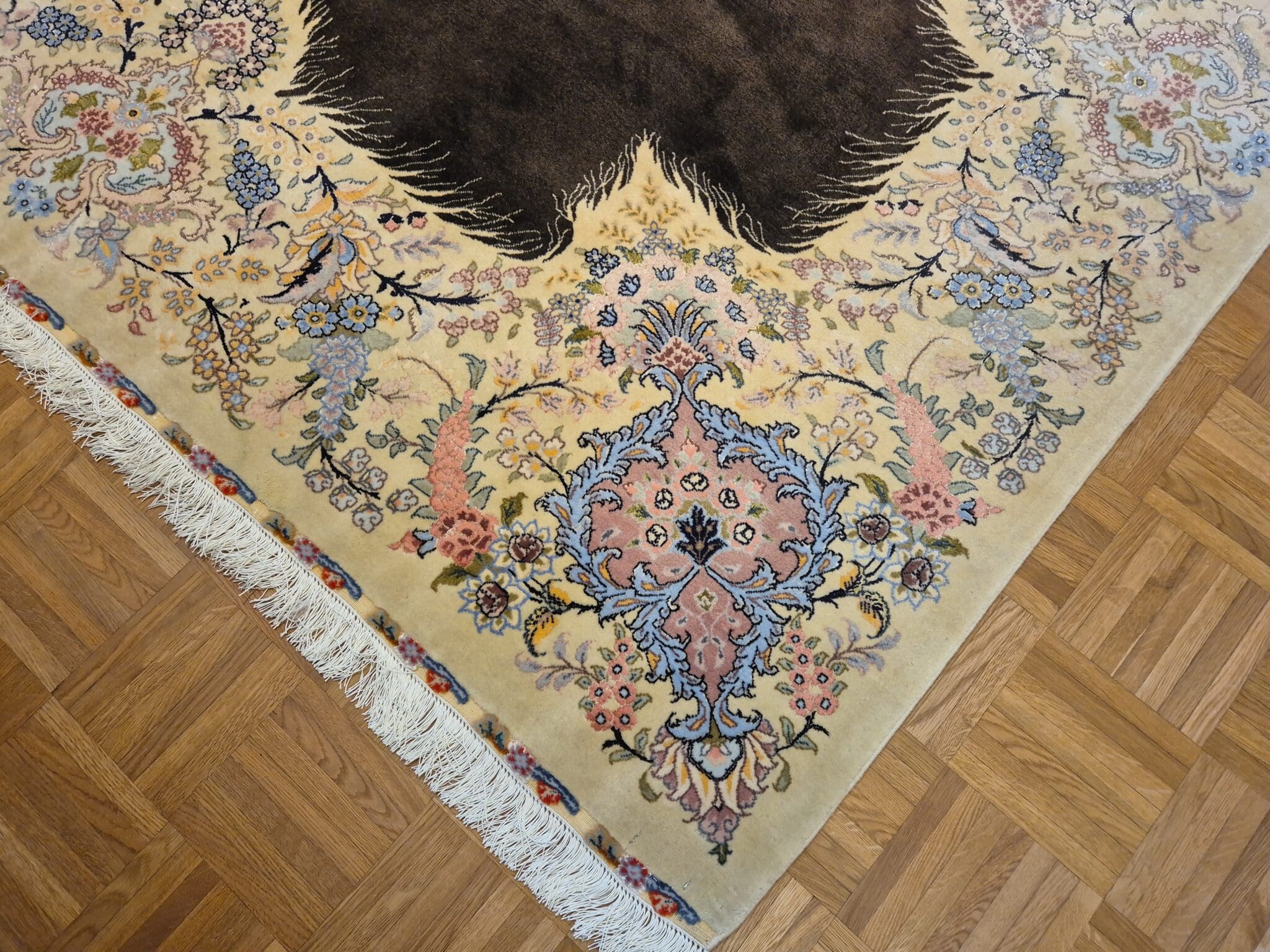 Handgeknüpfter Täbriz Perserteppich, 300 × 205 cm, Wolle & Seide