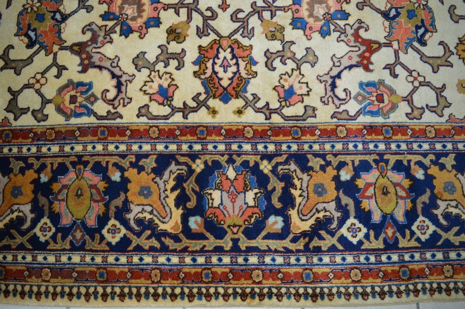 persischer-teppich-tabriz-390-x-294-cm-schurwolle-handgeknupft-signiert-6 Handgeknüpfter Täbriz Perserteppich 390 × 294 cm