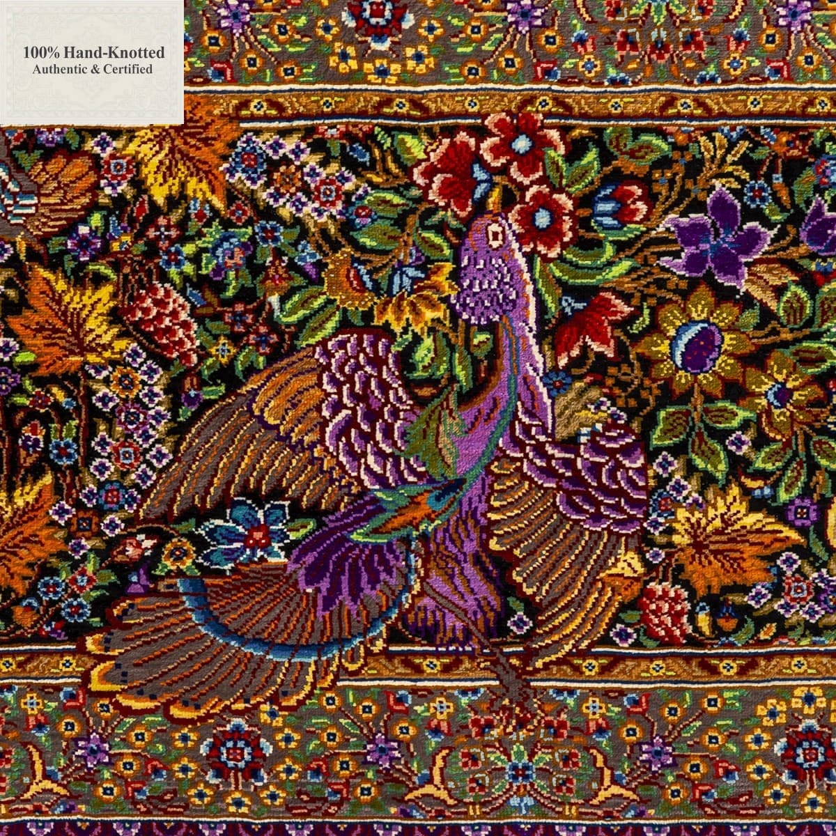 Ghom Perserteppich 300 × 200 cm aus Seide, handgeknüpft