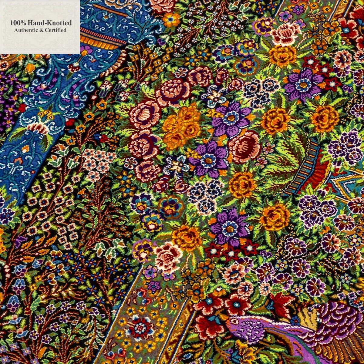 Ghom Perserteppich 300 × 200 cm aus Seide, handgeknüpft
