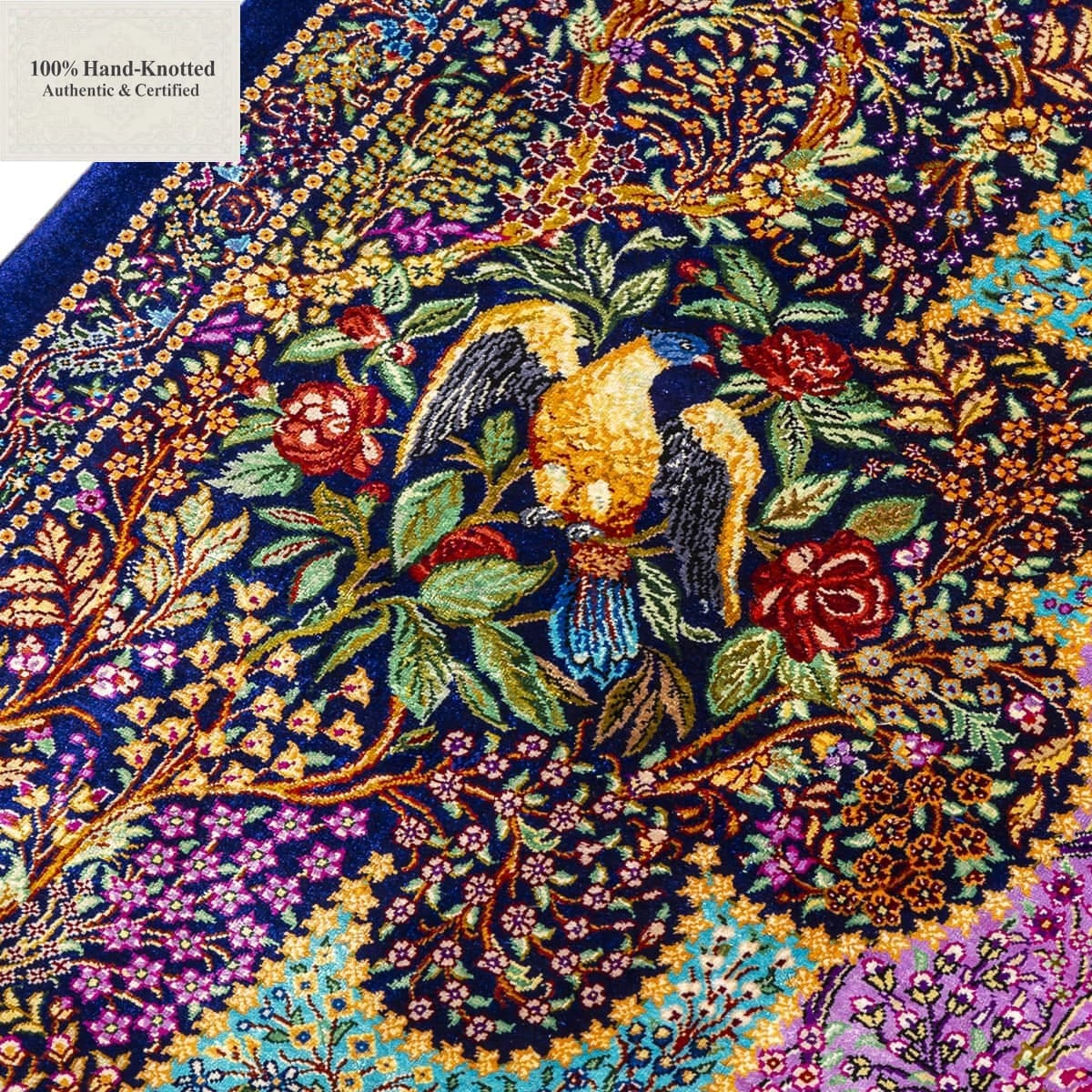 Ghom Perserteppich 300 × 200 cm aus Seide, handgeknüpft